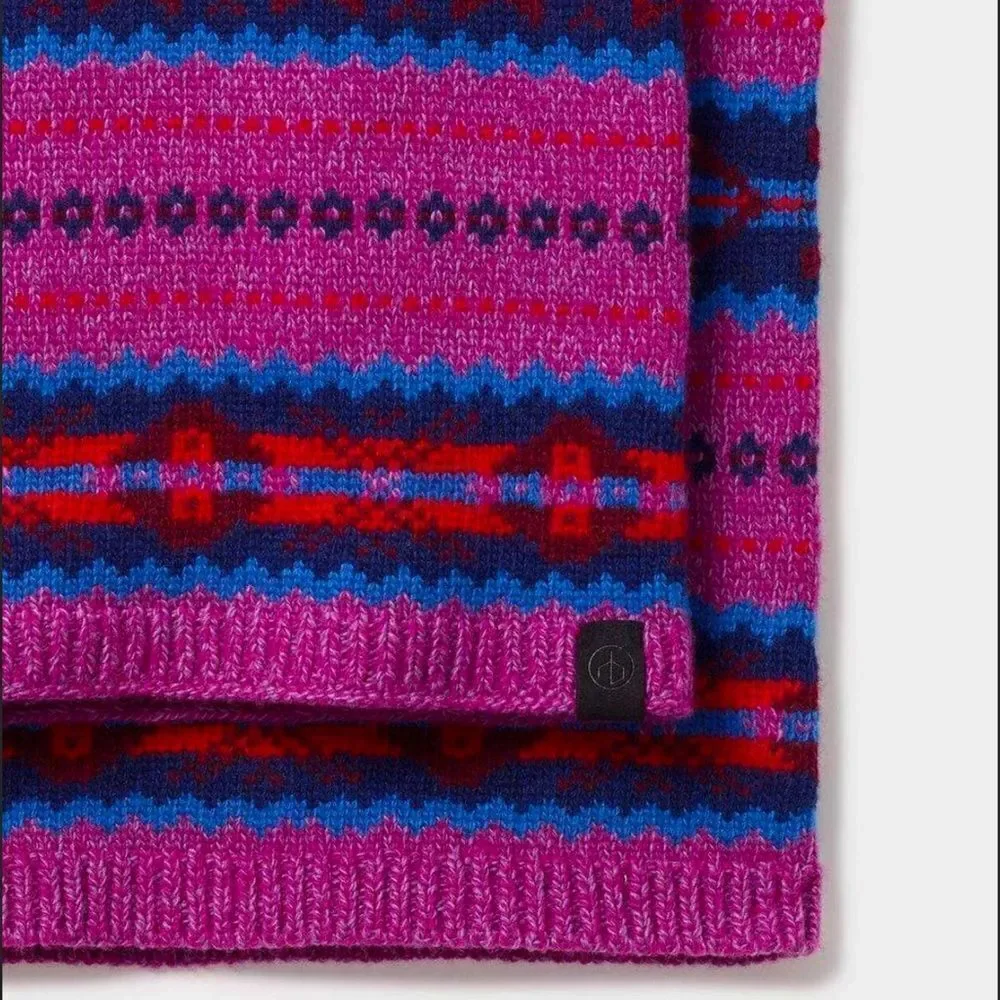 NWT RAG & BONE FAIR ISLE WOOL SCARF - PURPLE MULTI